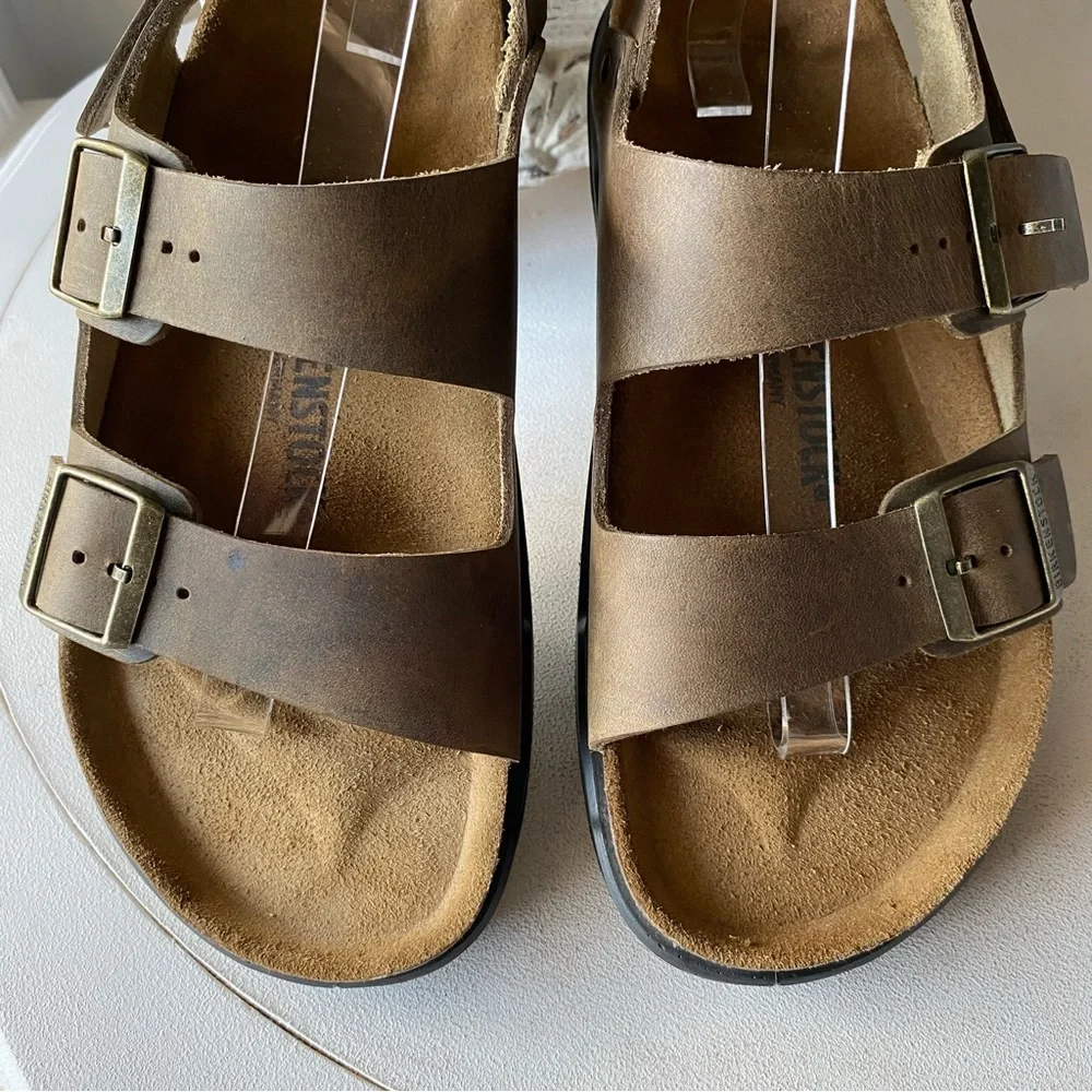 Birkenstock Oiled Leather Sandals Milano‎ Crosstown Shoes Mens 8 Womens 10